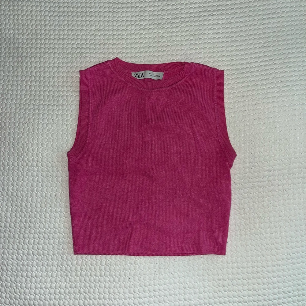 Pink Knit Crop Top